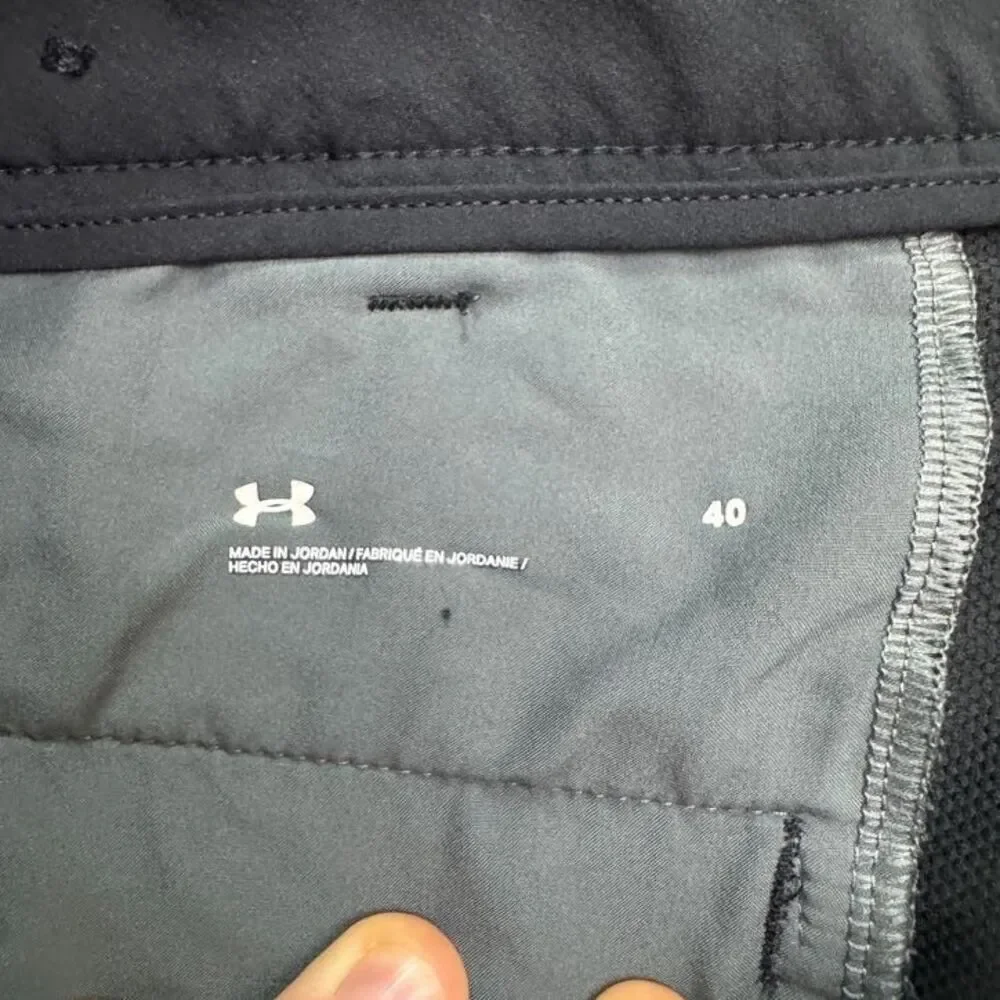 Under Armour Golf Performance Chino Shorts Mens 40 Black Flat Front Active Prep